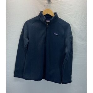 Patagonia Mens Better Sweater Fleece Size M Blue Logo sleeve 1/4 Zip Golf Hiking
